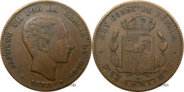 Espagne - Royaume - Alphonse XII - 10 Centimos 1878 OM Faux D'époque - TTB/XF40 - Mon5354 - First Minting