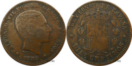 Espagne - Royaume - Alphonse XII - 10 Centimos Faux D'époque 1879 OM - TTB/XF40 - Mon5023 - First Minting