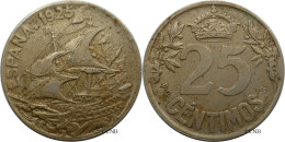 Espagne - Royaume - Alphonse XIII - 25 Centimos 1925 PC-S - TTB+/AU50 - Mon5356 - First Minting