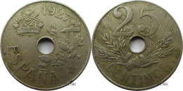 Espagne - Royaume - Alphonse XIII - 25 Centimos 1927 PC-S - TTB/XF45 - Mon4715 - First Minting
