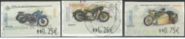 SPAIN- 2002, VANTIGE MOTORCYCLES STAMPS LABELS SET OF 3, DIFFERENT VALUES, USED. - Oblitérés