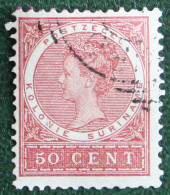 50 Ct Koningin Wilhelmina Queen  NVPH 55 Mi 61 1904-1908 1907 Used / Gestempeld  SURINAME / SURINAM - Surinam ... - 1975