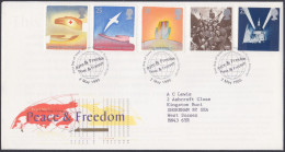 GB Great Britain 1995 FDC Peace & Freedom, United Nations, British Red Cross, Bird, Pictorial Postmark, First Day Cover - Lettres & Documents