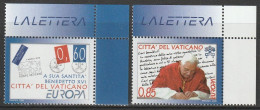 H 464) Vatikan 2008 Mi# 1601-02 **: EUROPA Brief; Papst Benedikt XVI. Schreibt - Nuovi