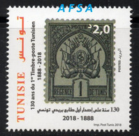 Tunisia 2018-130 Years Of The 1st Tunisian Postage Stamp  // 130 Ans Du 1er Timbre-poste Tunisien - Timbres Sur Timbres