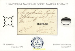 720791 MNH ESPAÑA Hojas Recuerdo 1973 I SIMPOSIUM NACIONAL SOBRE MARCAS POSTALES - Nuovi