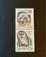 SUEDE 1989 2v Neuf MNH ** YT Mi 1520 1521 Pájaro Bird Pássaro Vogel Ucello Oiseau SWEDEN - Owls