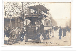 PARIS : Carte Photo D´un Autobus Krieger Au Salon De L´automobile En 1905 -  Très Bon état - Openbaar Vervoer