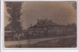 FRANCONVILLE : Carte Photo Du Restaurant """"a La Maison Rouge"""" Vers 1910 (omnibus) - Très Bon état - Franconville