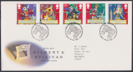 GB Great Britain 1992 FDC Gilbert And Sullivan, Play, Drama, Theatre, Culture, Pictorial Postmark, First Day Cover - Lettres & Documents