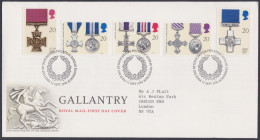 GB Great Britain 1990 FDC Gallantry, Awards, Horse, Armed Forces, Military, Pictorial Postmark, First Day Cover - Lettres & Documents