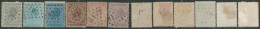 émission 1865 - Série Complète çàd N°17/21 (deux Nuances Pour N°18) + Obl Ambulant Pt O.1 (Bruxelles-Ostende) - 1865-1866 Profil Gauche