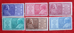 Marianisches Jahr Pope Pius IX 1954 Mi 214-219 Yv 194-199 Ongebruikt / MH * VATICANO VATICAN VATICAAN - Unused Stamps