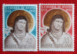 Saint Clare Of Assisi 1953 Mi 207-208 Yv 187-188 Ongebruikt / MH * VATICANO VATICAN VATICAAN - Unused Stamps