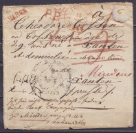 LSC (sans Contenu) Chargée Càd TONGRES /15 NOV 1843 Pour XANTEN (Allemagne) - Rare Petite Marque "CHARGE" & "P.P." (voir - 1830-1849 (Independent Belgium)