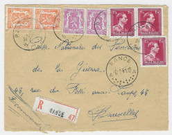 Aangetekende Briefvoorzijde - Devant De Lettre Recommandé - Stempel RANCE - 1936-1957 Collar Abierto