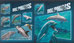 Sierra Leone 2017 - DAUPHINS - BL + BF XL  - MNH - Yvert 39 Eur. - Dolphins