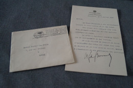 Courrier De 1937,palais Royal,avec Signature,originaux,complet Avec Enveloppe - Koninklijke Families