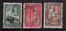 NIGERIA 1936  SCOTT #38-40  USED - Nigeria (...-1960)