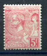 RC 27564 MONACO COTE 120€ N° 21 - 5F ROSE VIF SUR VERDATRE PRINCE ALBERT NEUF * MH TRÈS FRAIS - Nuevos