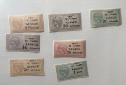 !!! ALSACE LORRAINE, TIMBRES FISCAUX N°171/177, DENTELURE IRRÉGULIÈRE - Unused Stamps