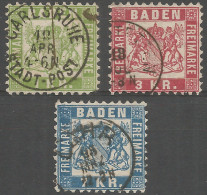 Germany Baden 1868 Used Stamps Mi# 23-25 - Other & Unclassified
