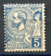 RC 27565 MONACO COTE 60€ N° 13 - 5c BLEU PRINCE ALBERT NEUF * MH - Nuevos