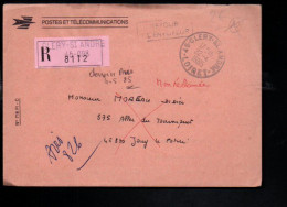 LETTRE DE SERVICE PTT RECOMMANDEE DE CLERY SAINT ANDRE LOIRET1985 - Burgerlijke Brieven Zonder Portkosten