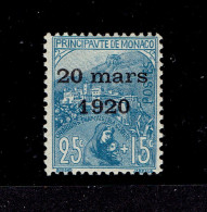 MONACO - N° 40 ** TB + TB CENTRAGE - Unused Stamps