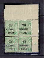 MONACO - N°48 ** - COIN DE FEUILLE - BLOC DE 4 - TTB - Unused Stamps