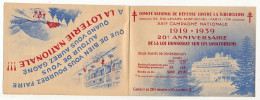 Carnet Anti-tuberculeux 1939 - 13ème Campagne - 2 Fr - 20 Timbres à 10c  - Pubs Sigrand, Cidre, Tissus Tetra, Lait... - Blocs & Carnets