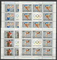 Yugoslavia 1984 Olympic Games Los Angeles, Basketball, Equestrian, Athletics Etc. Set Of 4 Sheetlets MNH - Zomer 1984: Los Angeles