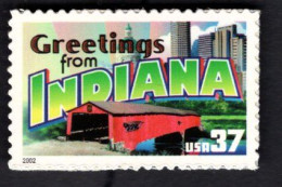 2017230134 2002  SCOTT 3709 (XX) POSTFRIS MINT NEVER HINGED - GREETINGS FROM AMERICA - INDIANA - Ungebraucht