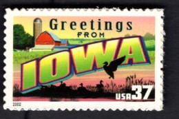 2017230254 2002  SCOTT 3710 (XX) POSTFRIS MINT NEVER HINGED - GREETINGS FROM AMERICA - IOWA - Unused Stamps