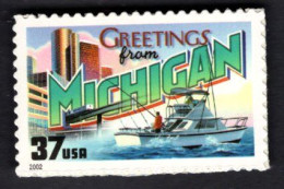 2017230899 2002  SCOTT 3717 (XX) POSTFRIS MINT NEVER HINGED - GREETINGS FROM AMERICA - MICHIGAN - Unused Stamps