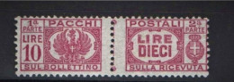 LUOGOTENENZA 1946 PACCHI POSTALI 10 LIRE ** MNH - Postal Parcels