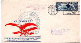 USA  -1928 - Lindbergh FIRST FLIGHT  Chicago To St Louis - 1c. 1918-1940 Lettres