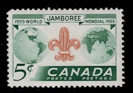 CAN-01- CANADA - 1955 - MNH -SCOUTS- GLOBE AND SCOUT EMBLEM - Nuovi