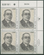 Israel 1985 Bürgermeister Meir Dizengoff 1013 Plattenblock Postfrisch (C61806) - Unused Stamps (without Tabs)