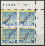 Israel 1992 Tag Der Briefmarke Europa 1247 Plattenblock Postfrisch (C61908) - Unused Stamps (without Tabs)