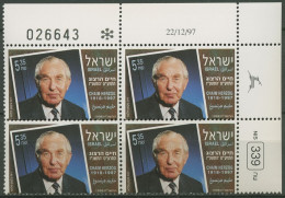 Israel 1998 Staatspräsident Chaim Herzog 1458 Plattenblock Postfrisch (C62028) - Unused Stamps (without Tabs)