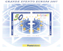 (REPUBBLICA ITALIANA) 2007, TRATTATI DI ROMA - Foglietto Nuovo MNH - Blocs-feuillets