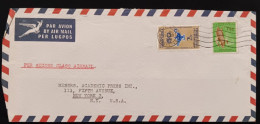 D)1964, SOUTH AFRICA, LETTER SENT TO U.S.A, AIR MAIL, WITH STAMPS, 1ST ANNIVERSARY OF THE NATIONAL NURSES ASSOCIATION, C - Usati