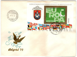 HUNGARY-1977. Imperforated FDC S/S - European Security And Cooperation Conference, Helsinki Mi.:Bl.126B - FDC