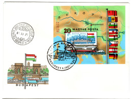 HUNGARY - 1981.Imperforated FDC S/S  - European Danube Commission, 125th Anniversary (Ships) Mi: Bl.153B - FDC