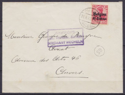 L. Affr. N°OC3 Càpt PUERS /26.8.191? Pour ANVERS - Cachet Censure Militaire [… KREISAMT MECHELN] (Mechelen) - OC1/25 Gouvernement Général