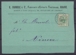 CP Pub Tarifs) Fabricant De Teintures Dubosc à Havré Affr. N°26 Càd GAND (STATION)/15 DEC 1879 Pour NINOVE - 1869-1888 Liggende Leeuw