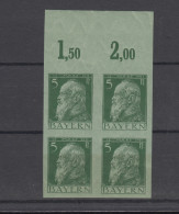 77IIU Luitpold 5 Pfennig - Ungezähnt, Oberrand-Viererblock ** Postfrisch - Mint