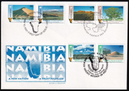 UNO NEW YORK - WIEN - GENF 1991 TRIO-FDC Namibia - New York/Geneva/Vienna Joint Issues