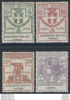 1924 Italia Parastatali Biblioteche Torino Bc 4v. MNH Sassone N. 30/33 - Autres & Non Classés